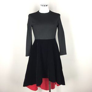 NWOT Boutique S Black red Velvet Midi Dress high low